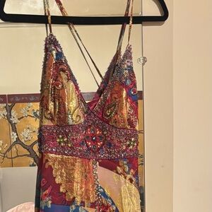 Sue Wong Vibrant Multicolor Maxi Skirt